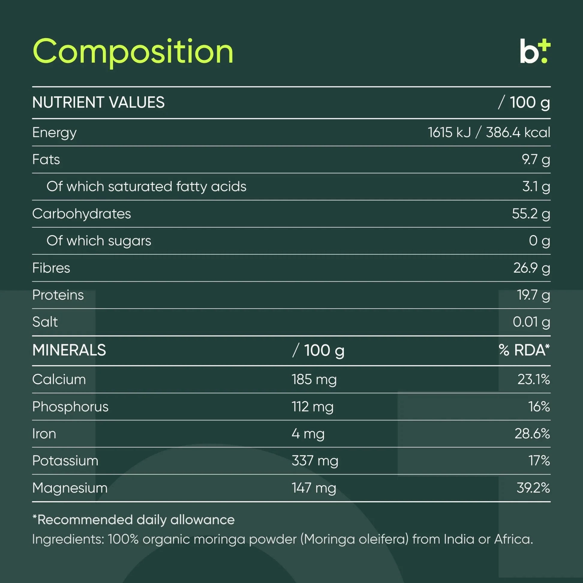 Moringa powder 200 g BIO