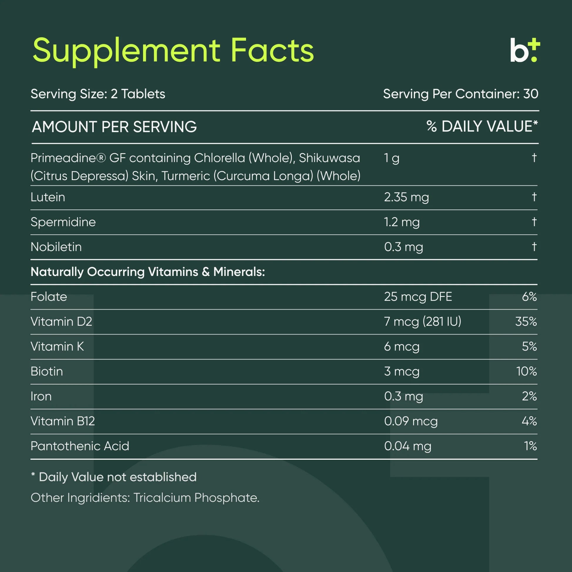 Primeadine GF Gluten-Free Spermidine Supplement